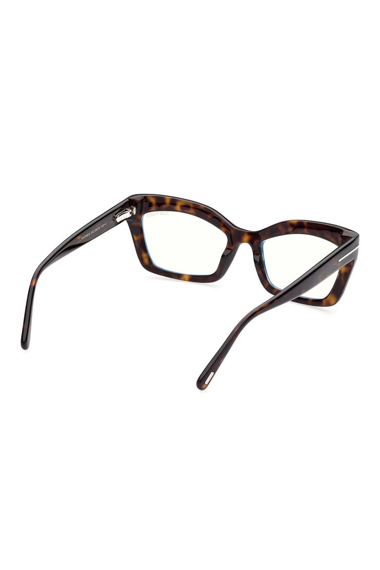 54mm Cat Eye Blue Light Blocking Glasses, Alternate, color, DARK HAVANA
