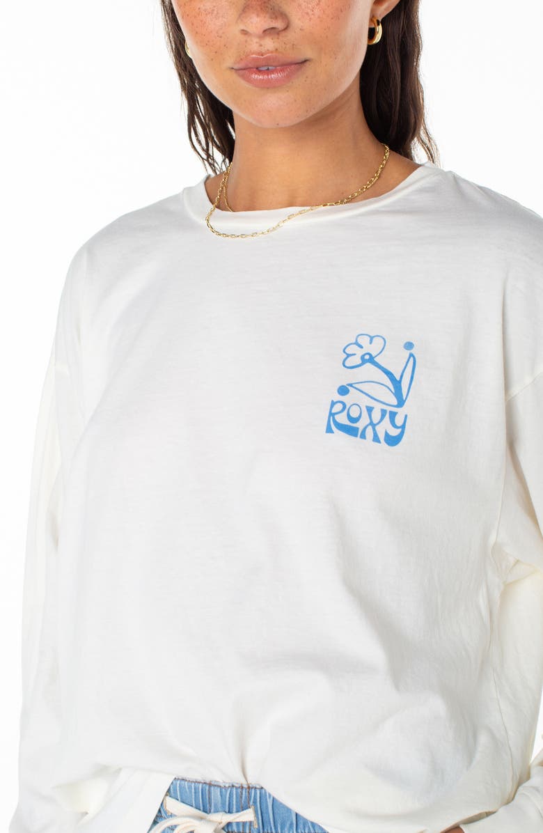 Roxy Celebration Long Sleeve Cotton Graphic T-Shirt, Alternate, color, Egret