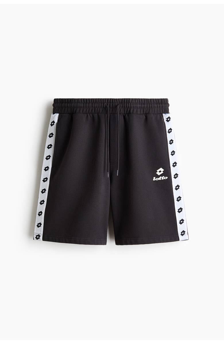 H&M Regular Fit Sweatshorts, Alternate, color, Black/Lotto