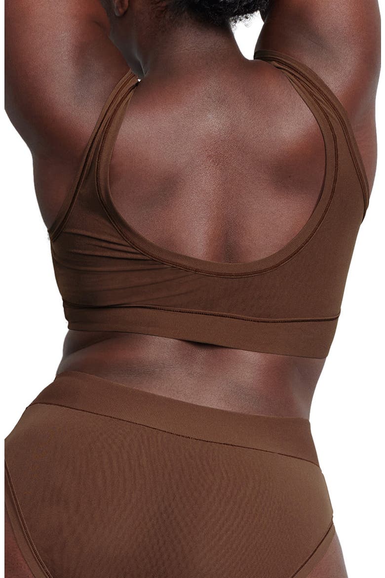 Summer Mesh Scoop Bralette, Alternate, color, COCOA