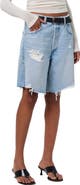 Citizens of Humanity Ayla Frayed Baggy Long Denim Shorts