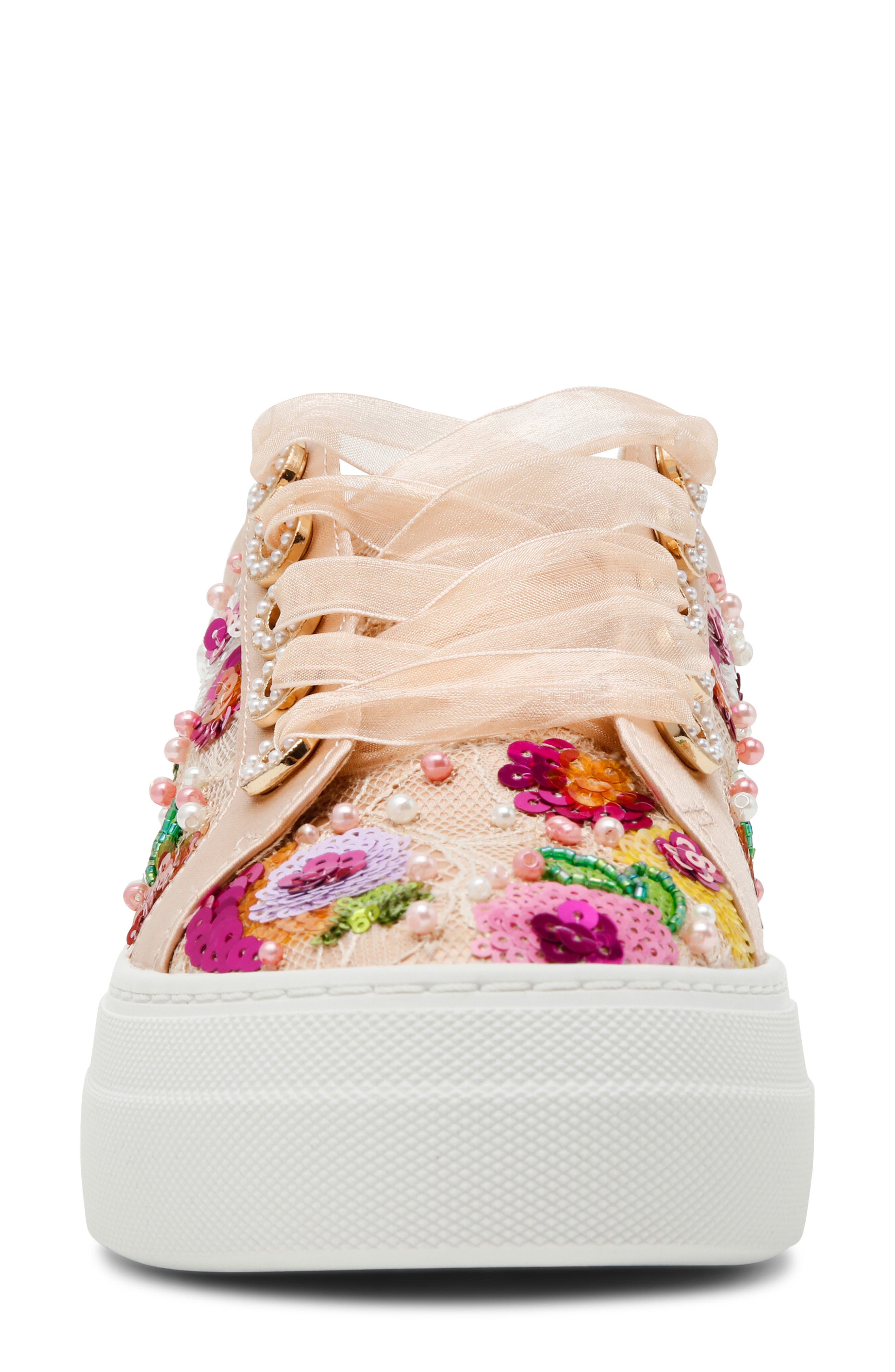 Bonny Sequin Platform Sneaker, Alternate, color, BEIGE FLORAL