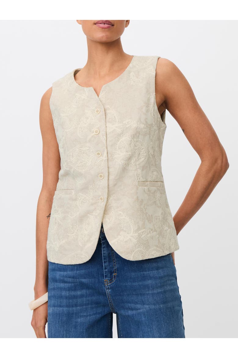 Majorvienne Embroidered Waistcoat, Alternate, color, Natural