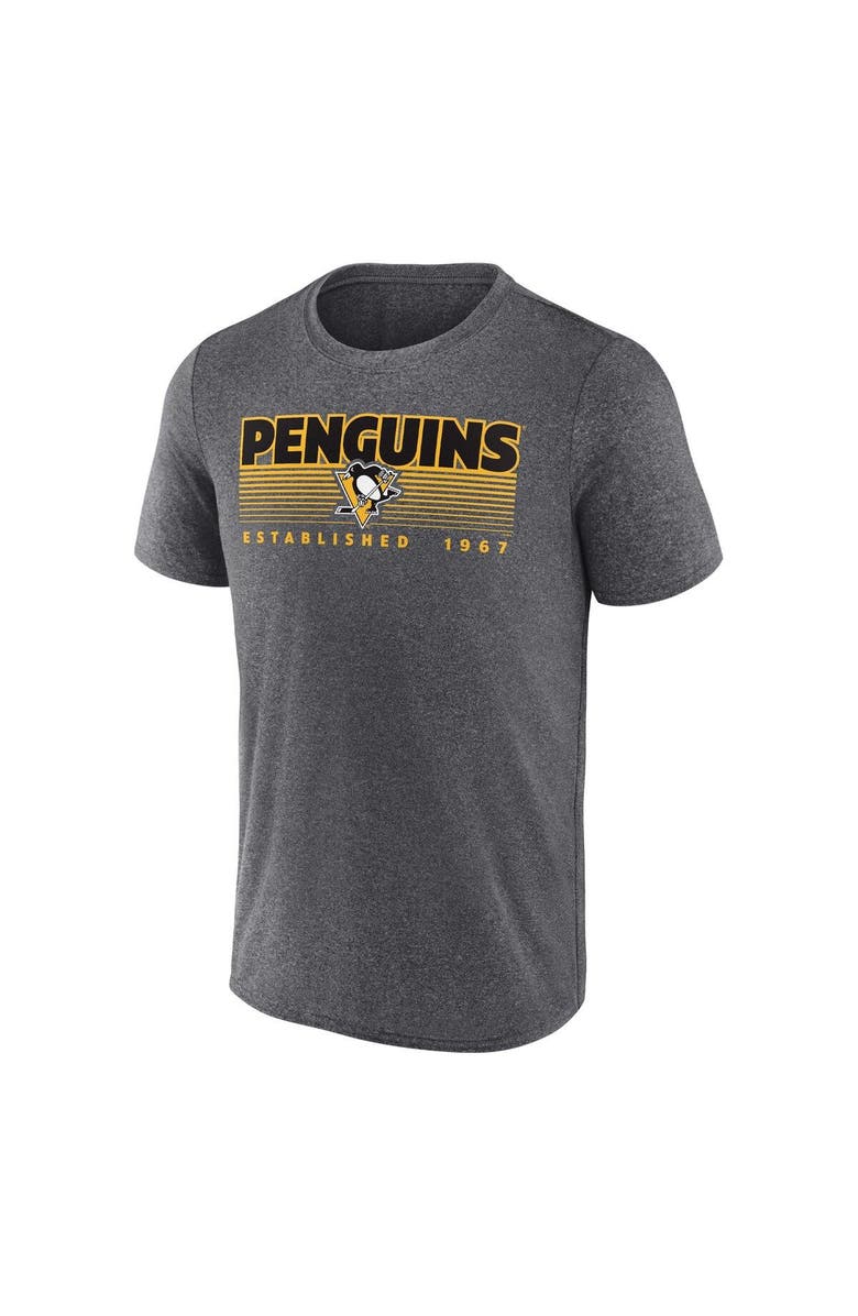 FANATICS Men's Fanatics Branded Heathered Charcoal Pittsburgh Penguins Prodigy Performance T-Shirt, Alternate, color, 