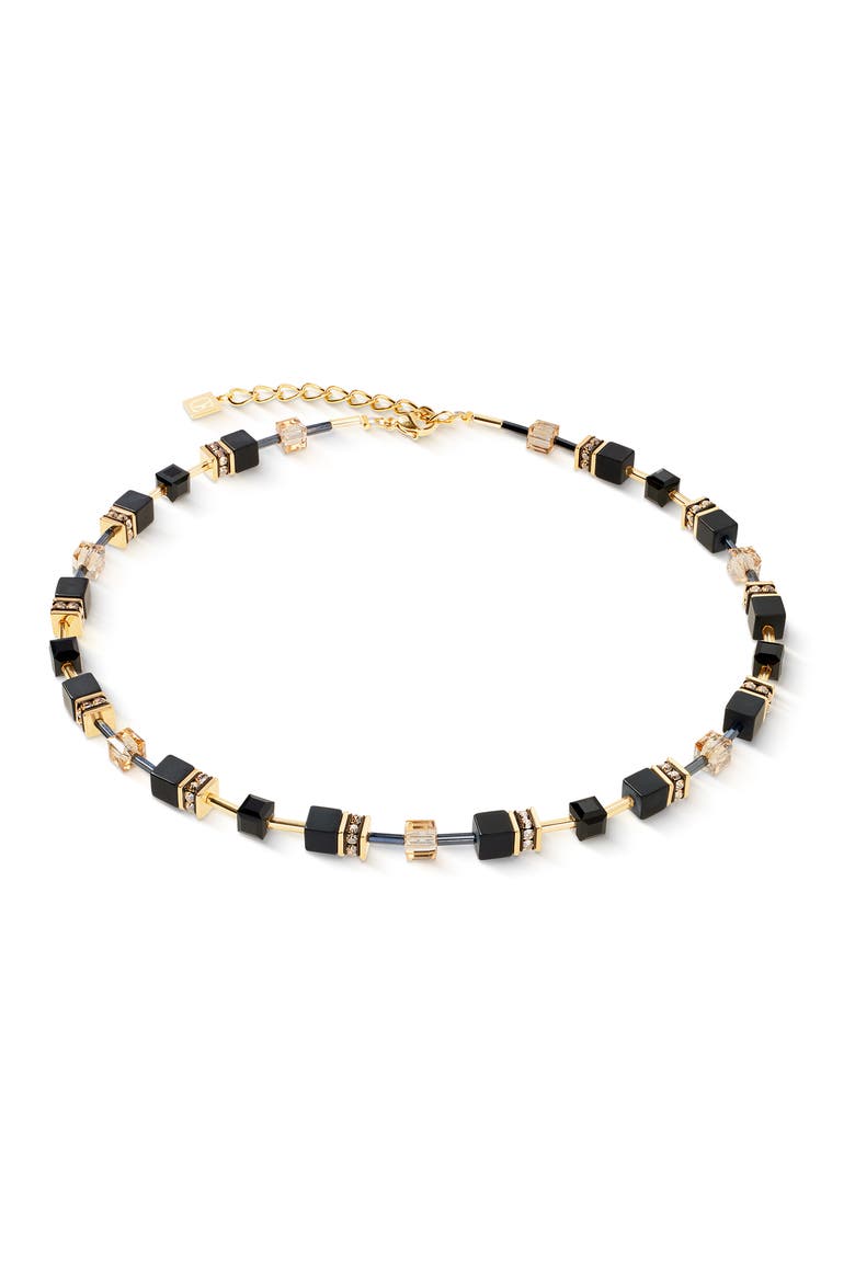 Geocube® Gold Necklace, Main, color, Onyx Black