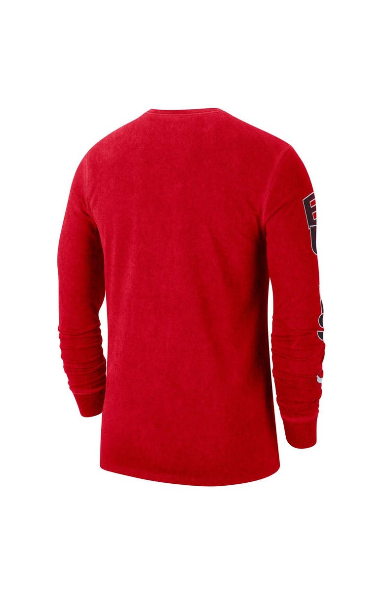 Nike Men's Nike Red Chicago Bulls Courtside Retro Elevated Long Sleeve T-Shirt, Alternate, color, 