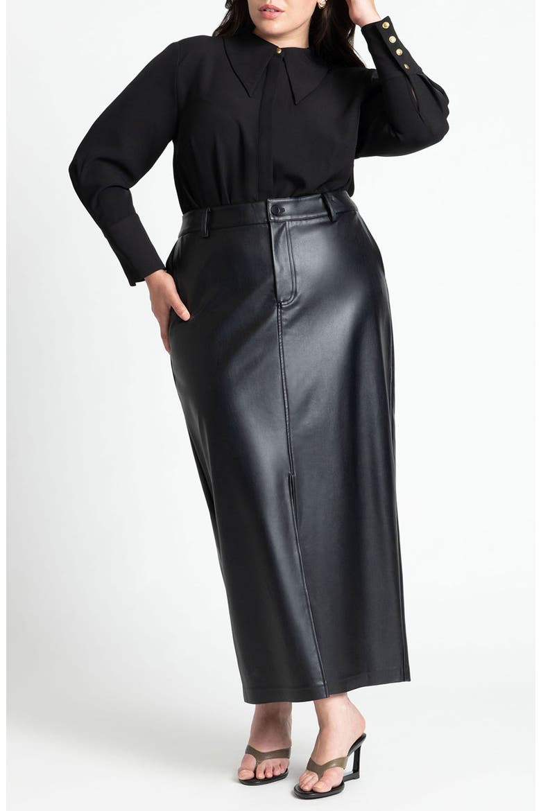 Pointed Collar Button Up Shirt, Alternate, color, TOTALLY BLACK