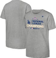 FANATICS Youth Fanatics Heather Gray Los Angeles Dodgers 2024 National League Champions Locker Room T-Shirt
