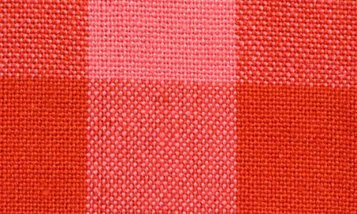 Heather Taylor Home Gingham Guava Set Of 4 Cocktail Napkins