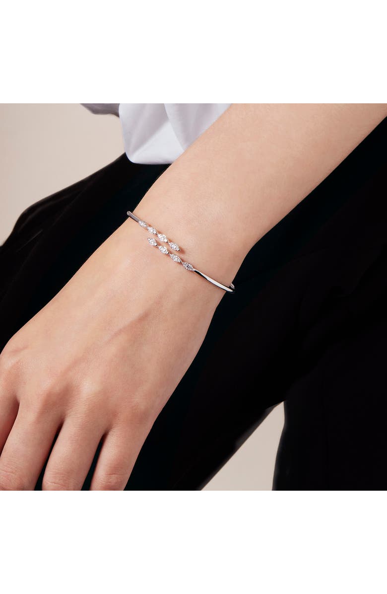HEARTS ON FIRE Aerial Marquise Diamond Bangle, Alternate, color, White Gold