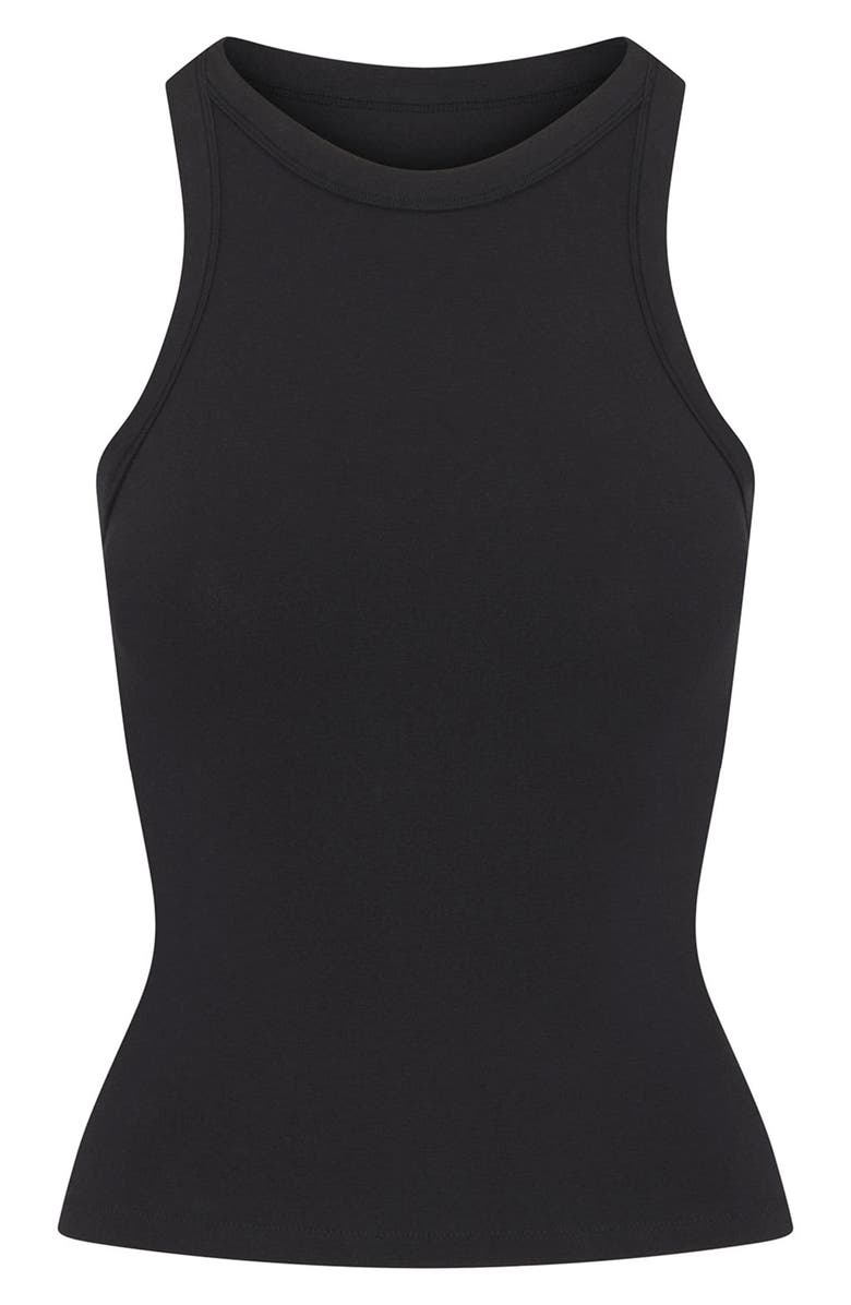 SKIMS Stretch Cotton Jersey Tank, Alternate, color, Soot