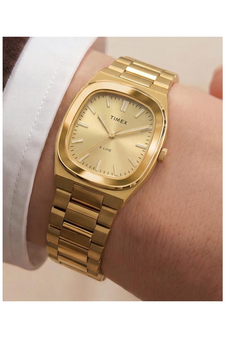 E Line Bracelet Watch, 30mm, Alternate, color, GOLD