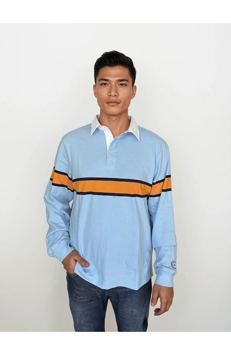 Ledger & Ford Oxford Club Rugby Shirt, Main, color, Light Blue