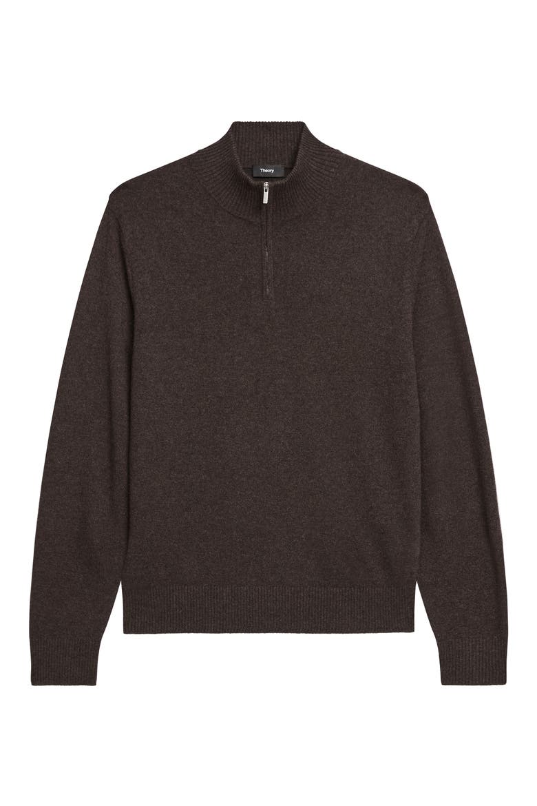 Hilles Quarter Zip Cashmere Sweater, Alternate, color, BROWNWOOD MELANGE