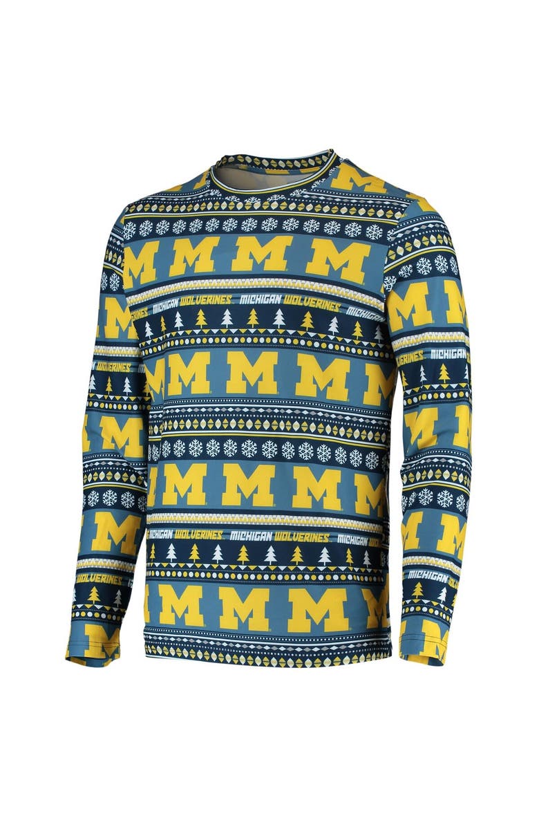 CONCEPTS SPORT Men's Concepts Sport Navy Michigan Wolverines Ugly Sweater Knit Long Sleeve Top and Pant Set, Alternate, color, Navy