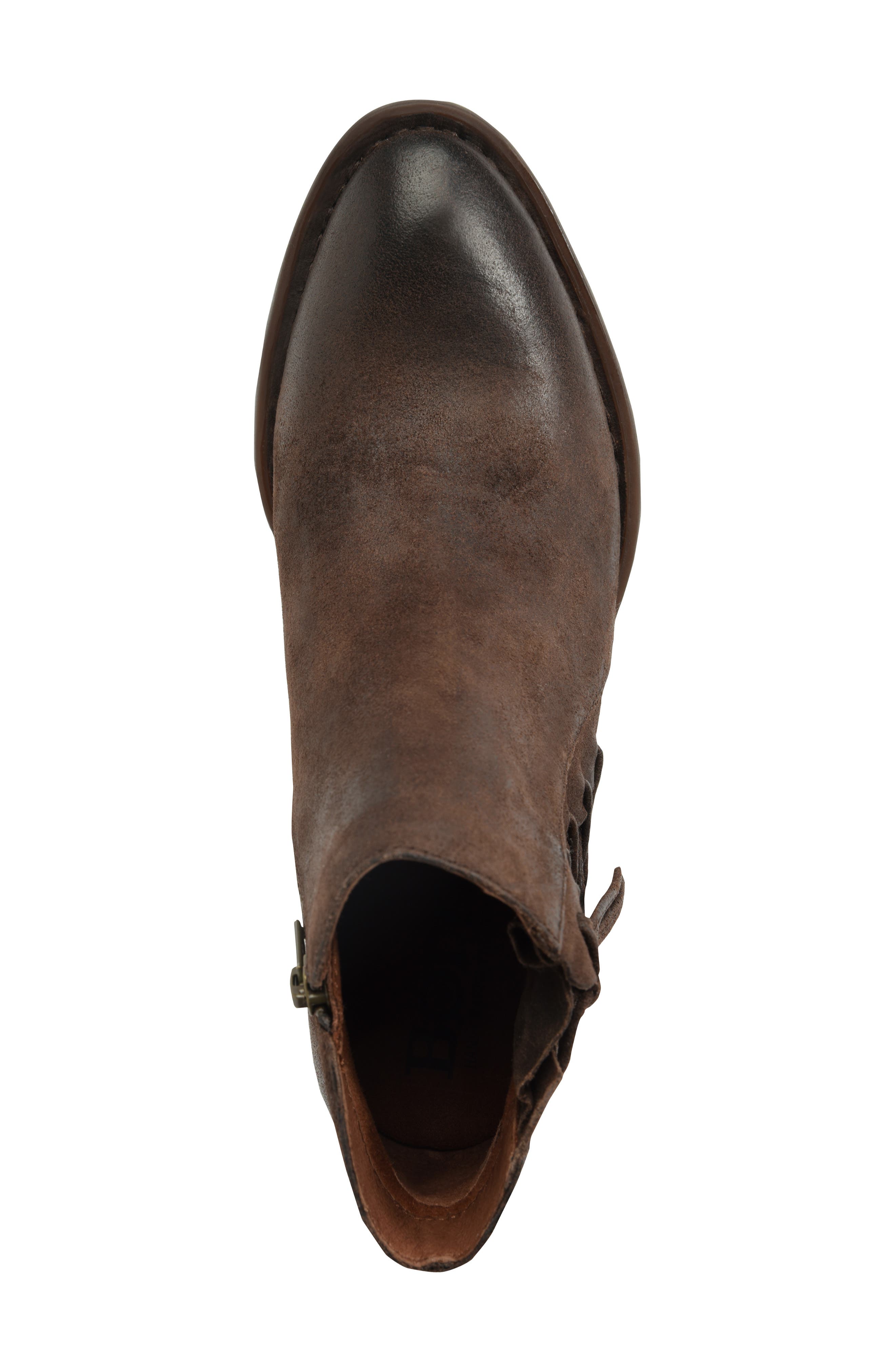 Bessie Bootie, Alternate, color, DARK BROWN DISTRESSED LEATHER