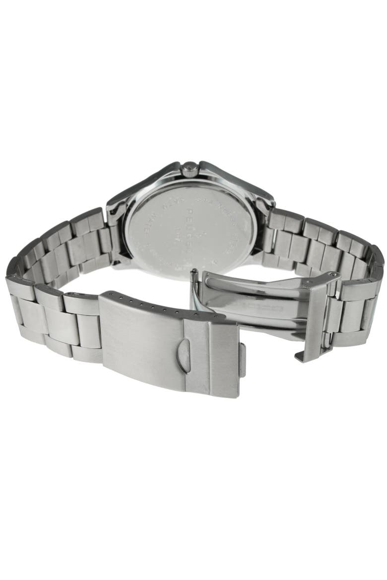 Military Round Dial Calendar Bracelet Watch - 40MM, Alternate, color, Silver