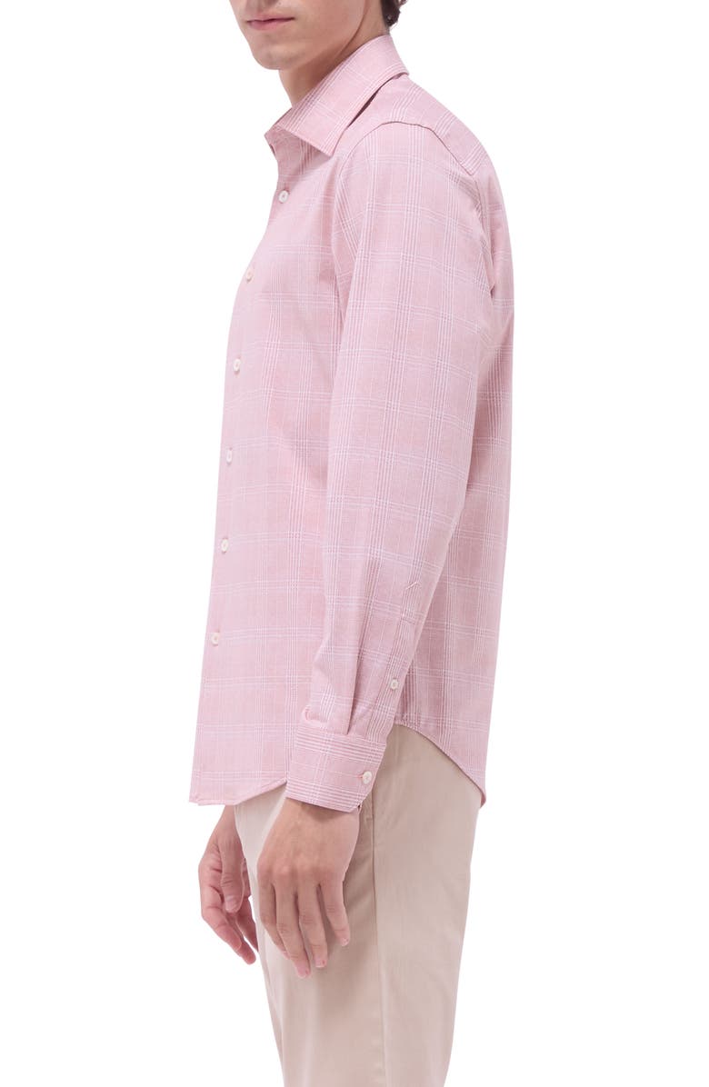 Bugatchi Jimmy OoohCotton<sup>®</sup> Print Button-Up Shirt, Alternate, color, Papaya