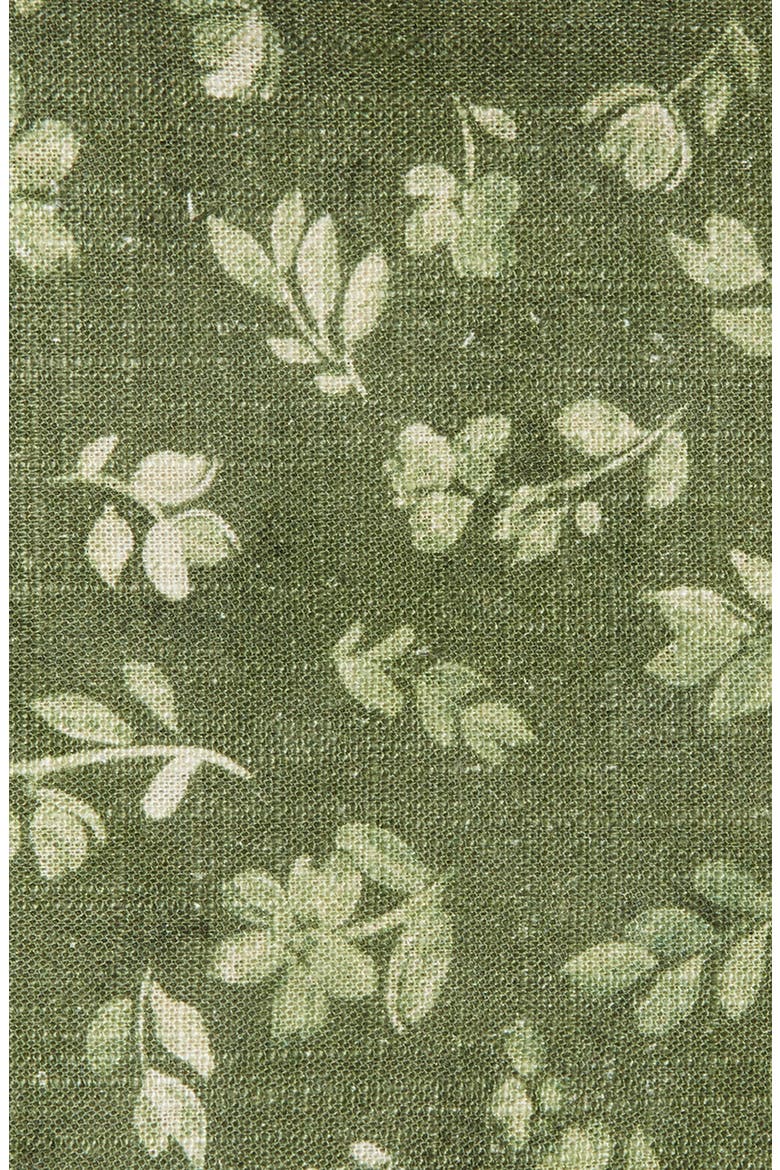 Floral Linen Pocket Square, Alternate, color, OLIVE
