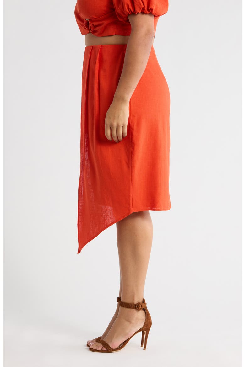 Bet on You Faux Wrap Skirt, Alternate, color, RED ORANGE