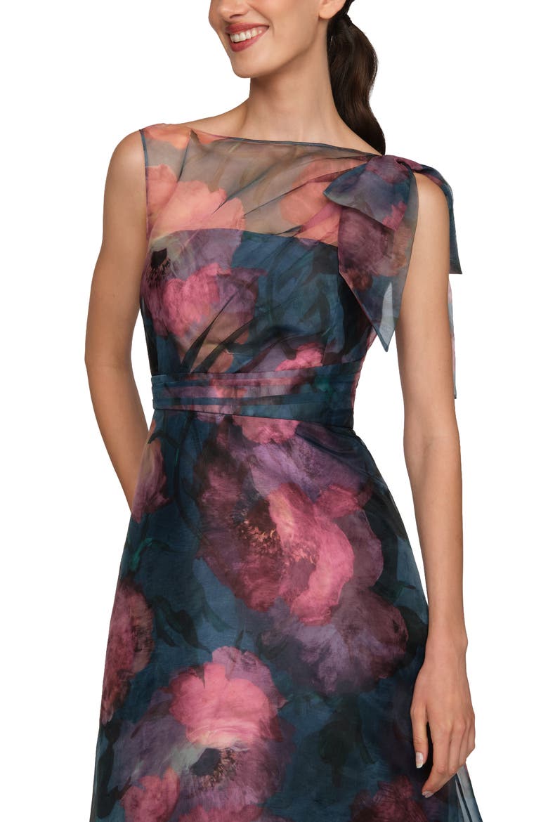 Jocelyn Tie Neck Gown, Alternate, color, CHAMBRAY MULTI