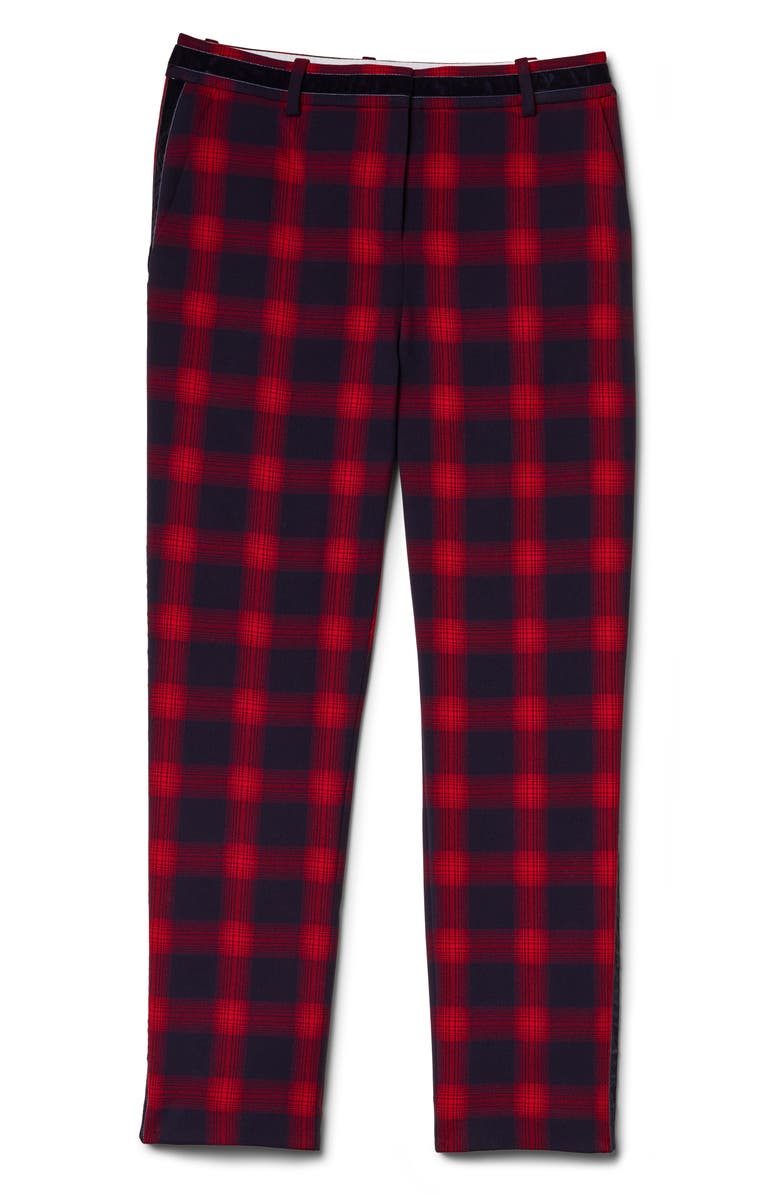 Court & Rowe Velvet Stripe Shadow Plaid Crop Pants, Alternate, color, 