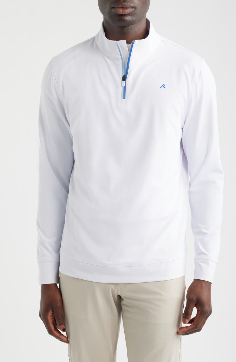 Redvanly Fleet Quarter Zip Sweatshirt, Main, color, Bright White