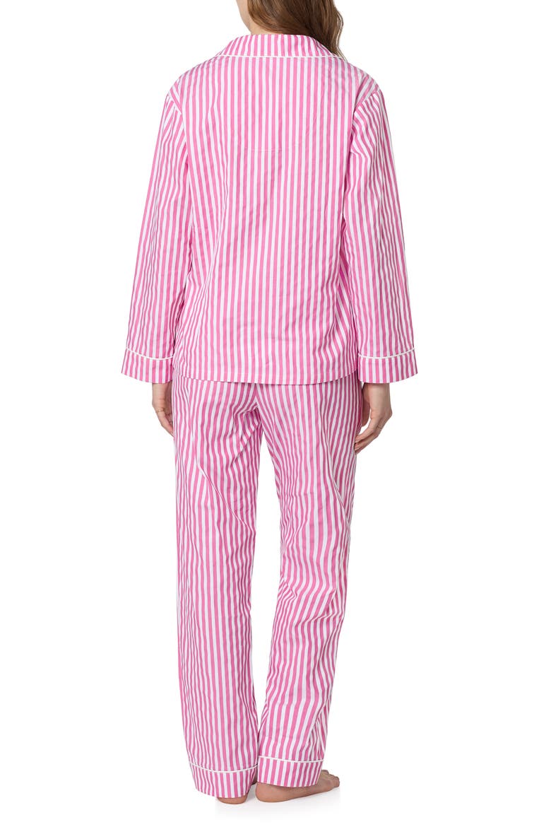 Stripe Organic Cotton Dobby Pajamas, Alternate, color, 3D STRIPE PINK