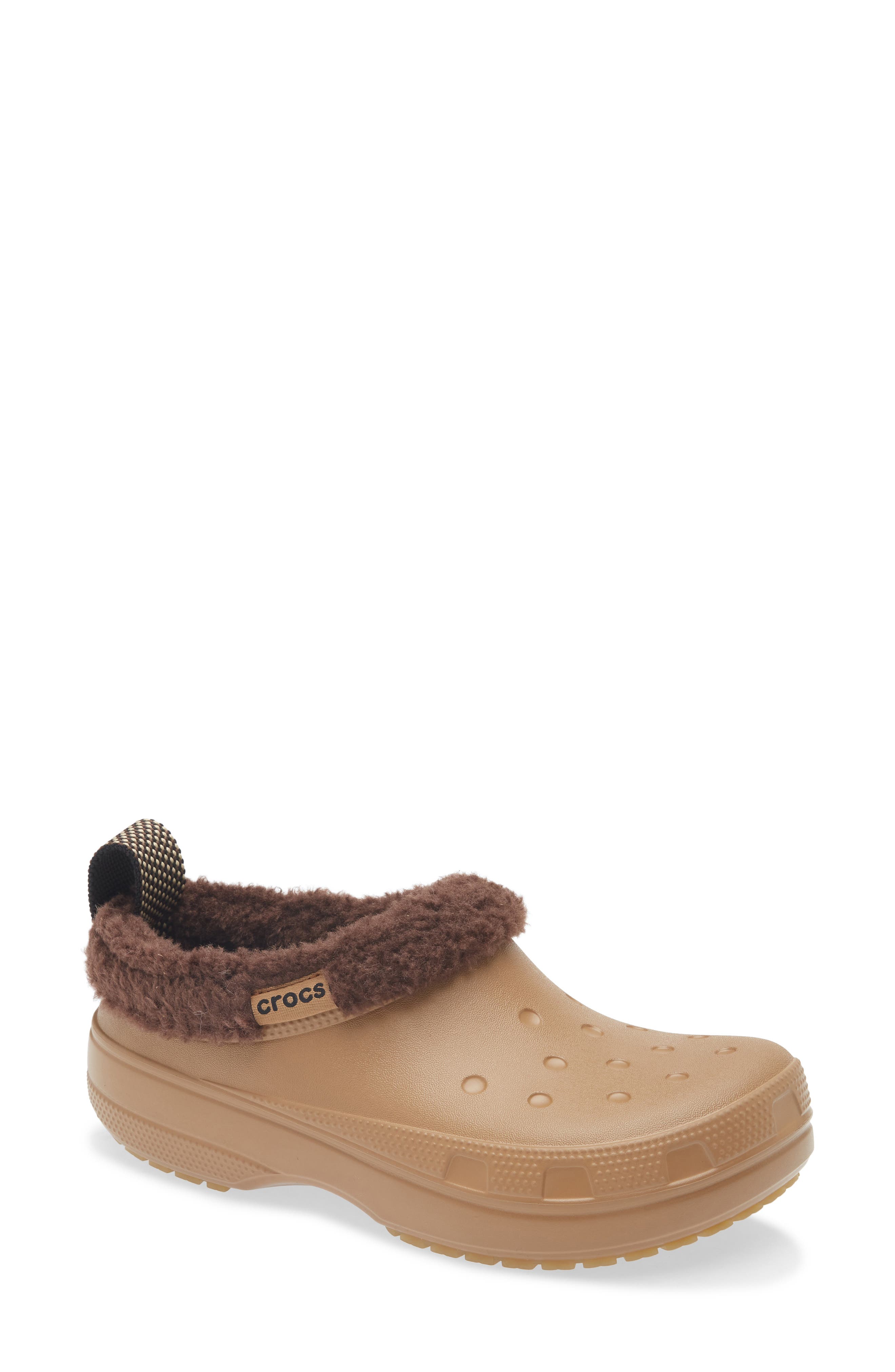 CROCS Classic Fleece Lined Shorty Clog, Main, color, Sepia