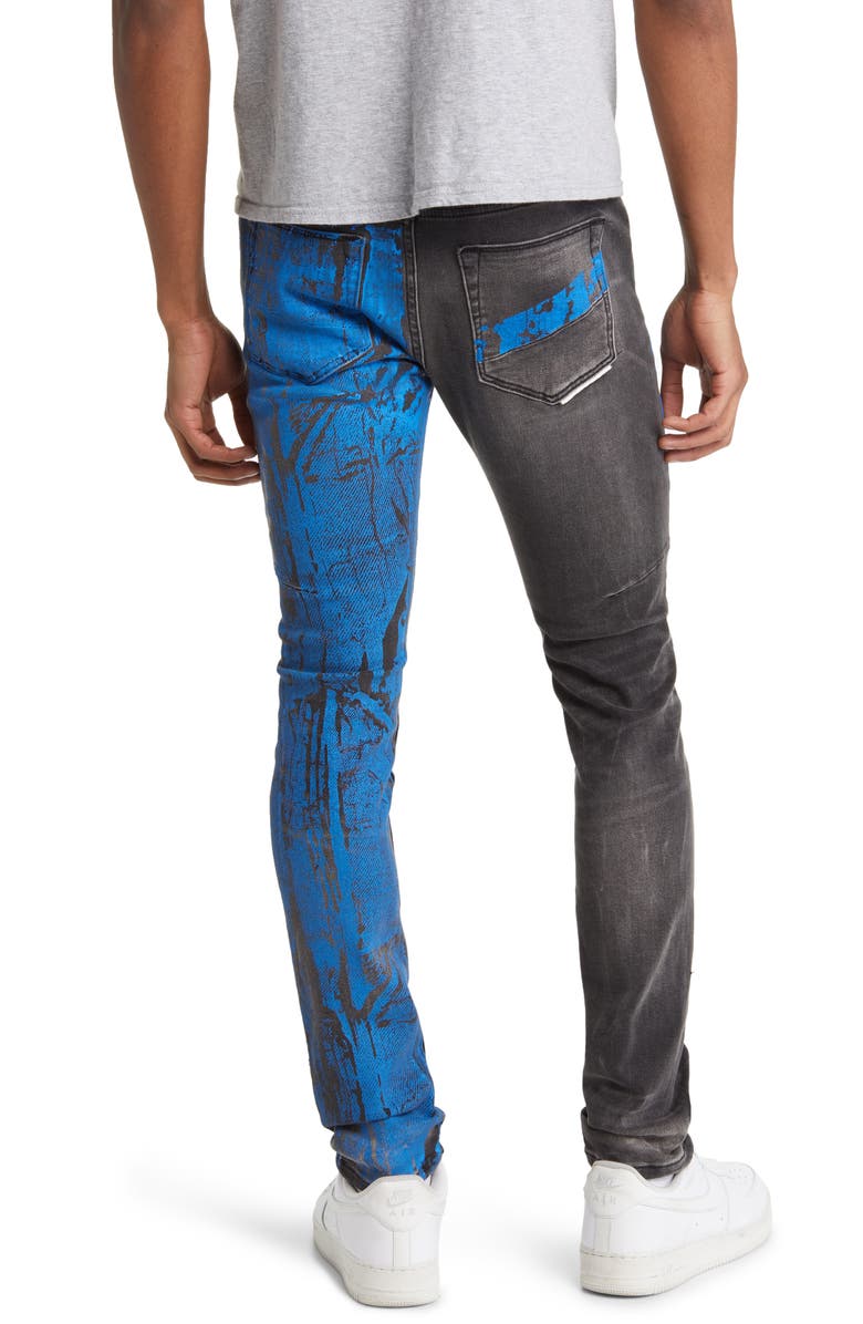 HVMAN Strat Paint Splatter Super Skinny Jeans, Alternate, color, Crinkled