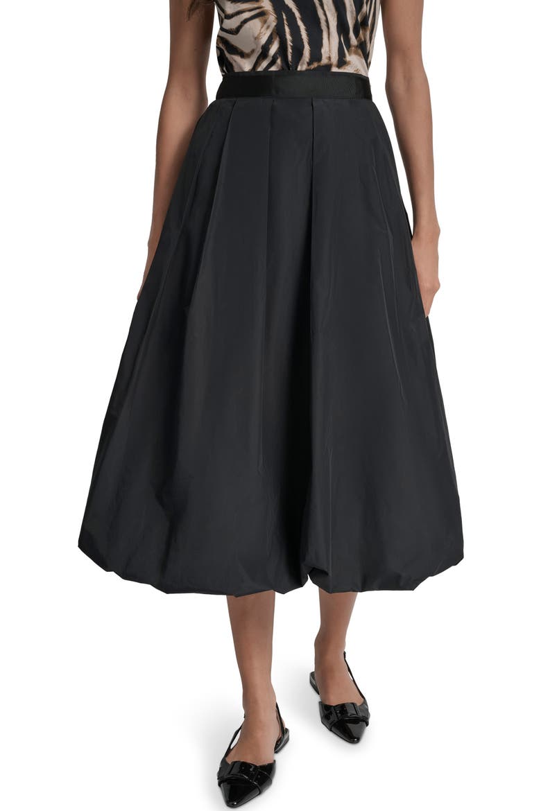 Woven A-Line Bubble Skirt, Main, color, BLACK