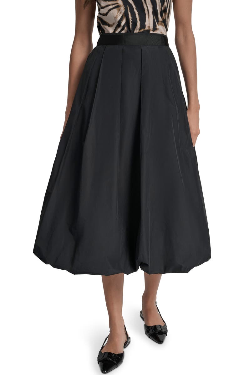 DKNY Woven A-Line Bubble Skirt, Main, color, Black