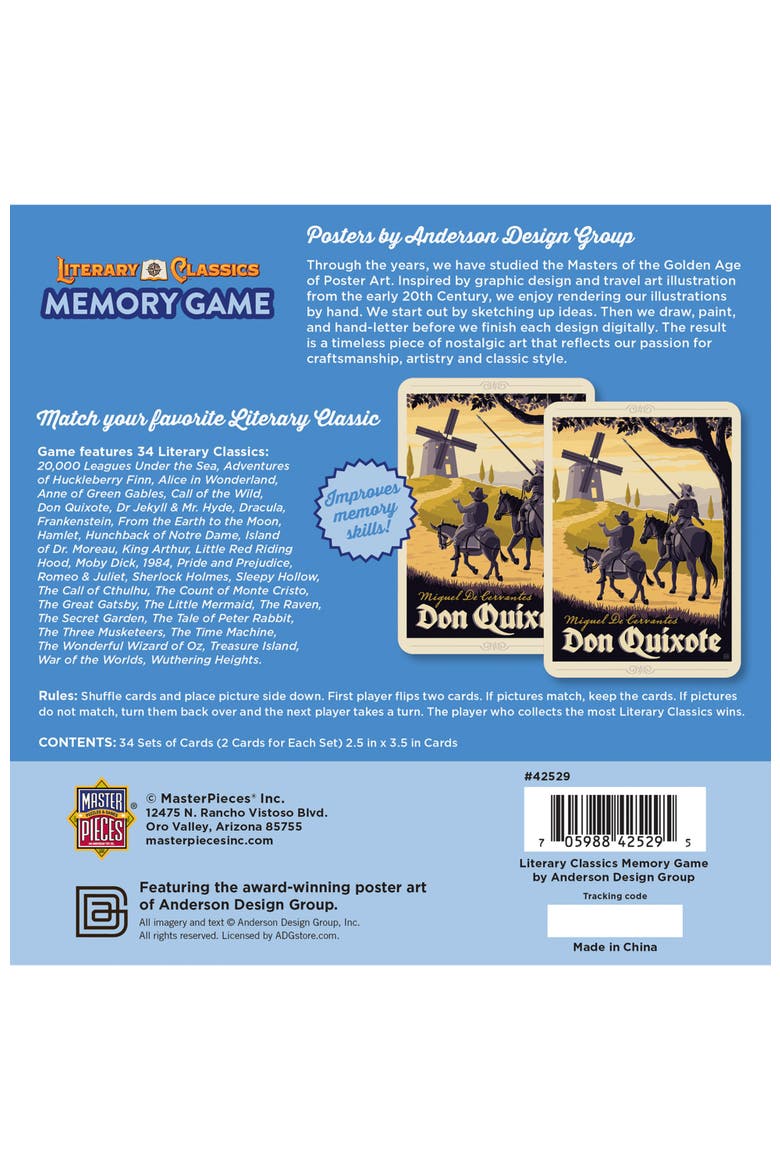Literary Classics Memory Game, Alternate, color, Multicolor