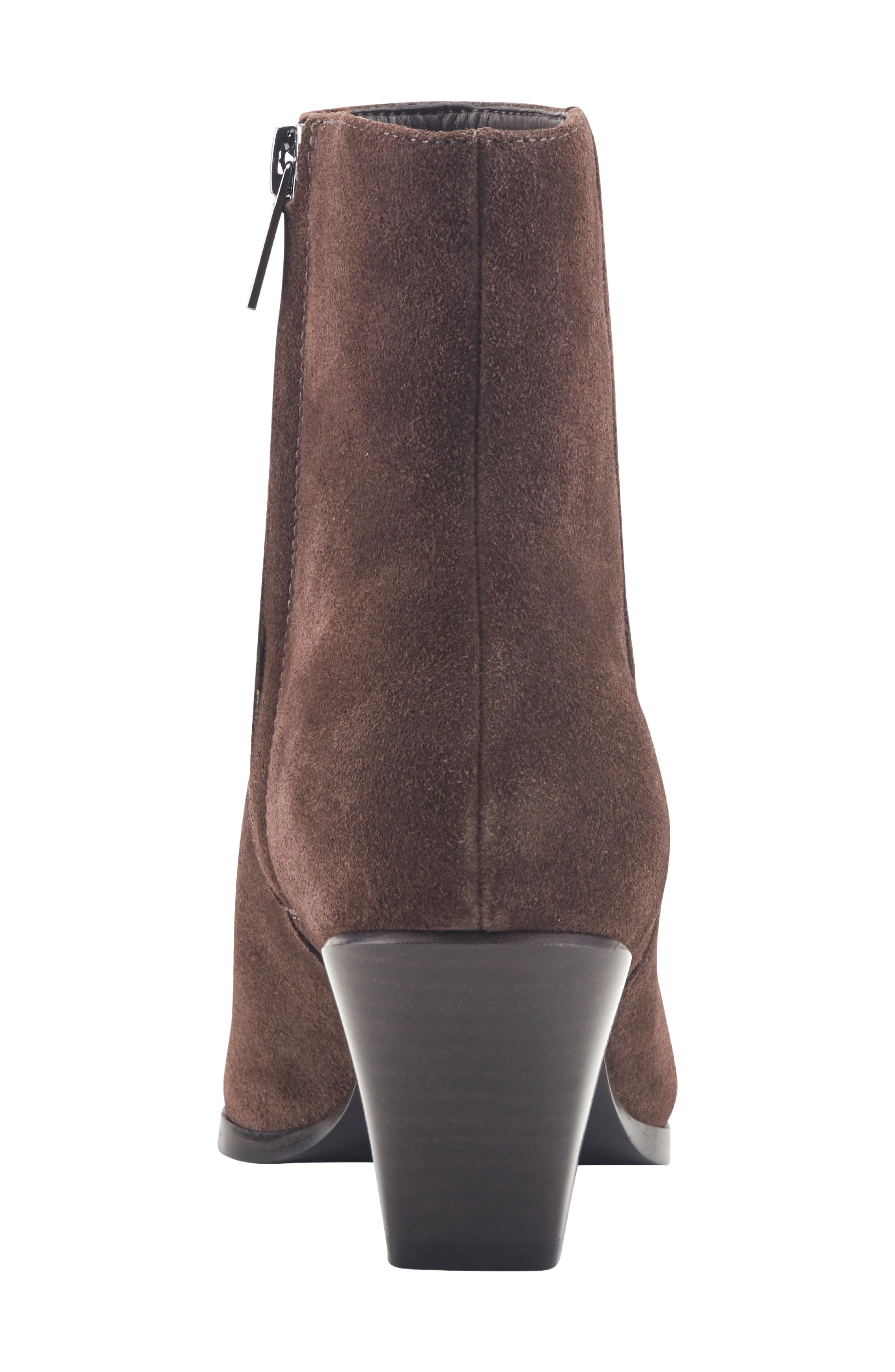 Tarrin Pointed Toe Bootie, Alternate, color, DARK BROWN