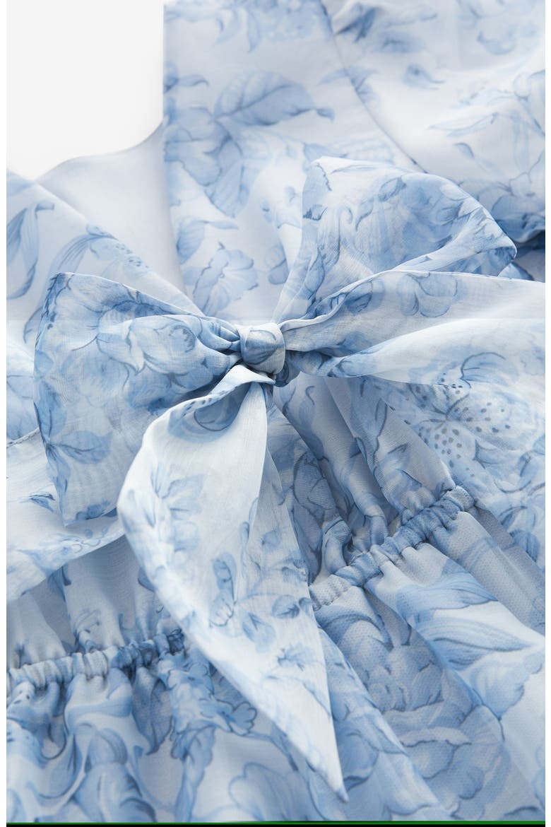 Kids' Puff Sleeve Organza Dress, Alternate, color, BLUE FLORAL