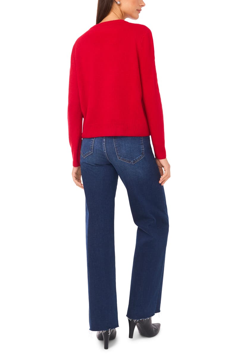 Vince Camuto Saint Moritz Crewneck Sweater, Alternate, color, Glamour Red