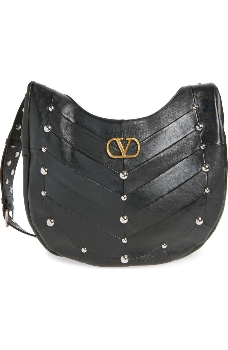 Valentino Garavani Hoboho Patchwork Leather Hobo Bag, Main, color,