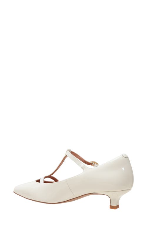 Linea Paolo Celia Pointed Toe T-strap Pump In White