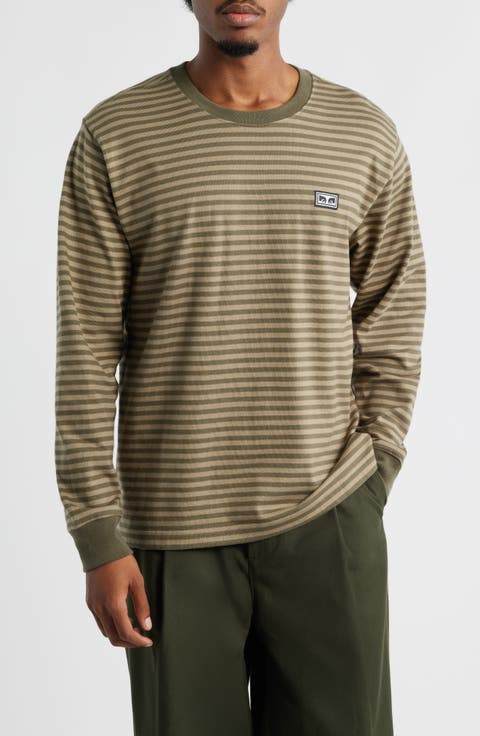 Stripe Long Sleeve Cotton T-Shirt