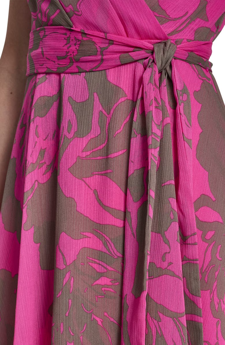 DKNY Flutter Sleeve Mock Wrap Dress, Alternate, color, Modern Bloom