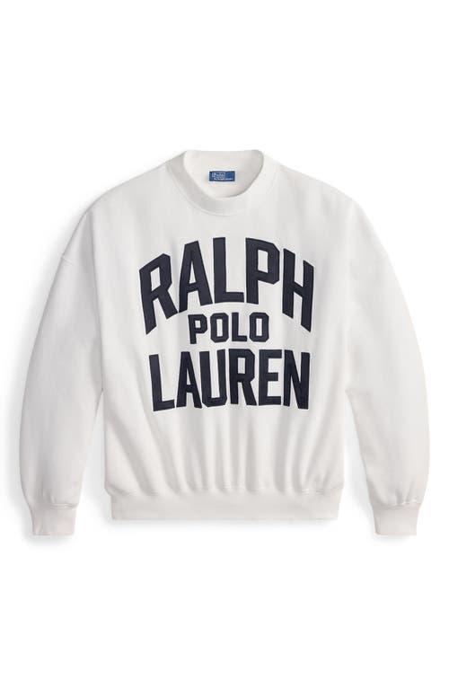 Polo Ralph Lauren Crew Neck Sweatshirt With Logo And Ribbed Cuffs In White