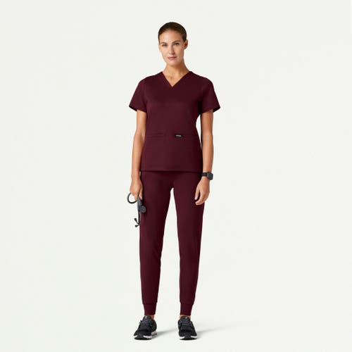 Jaanuu 6-pocket Slim Knit Scrub Jogger In Brown