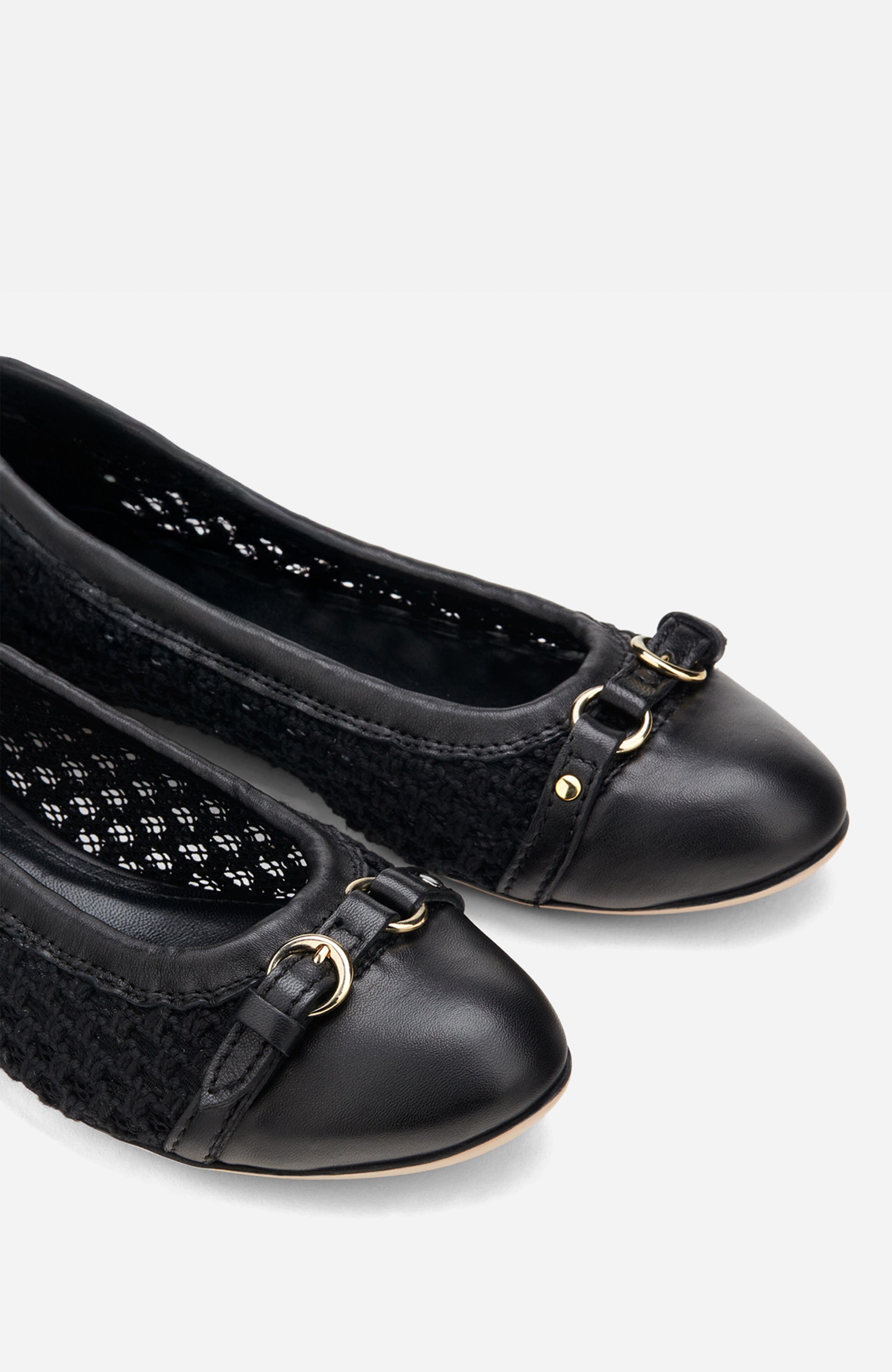 AGL Monia Ballet Flat, Alternate, color, Black Fabric