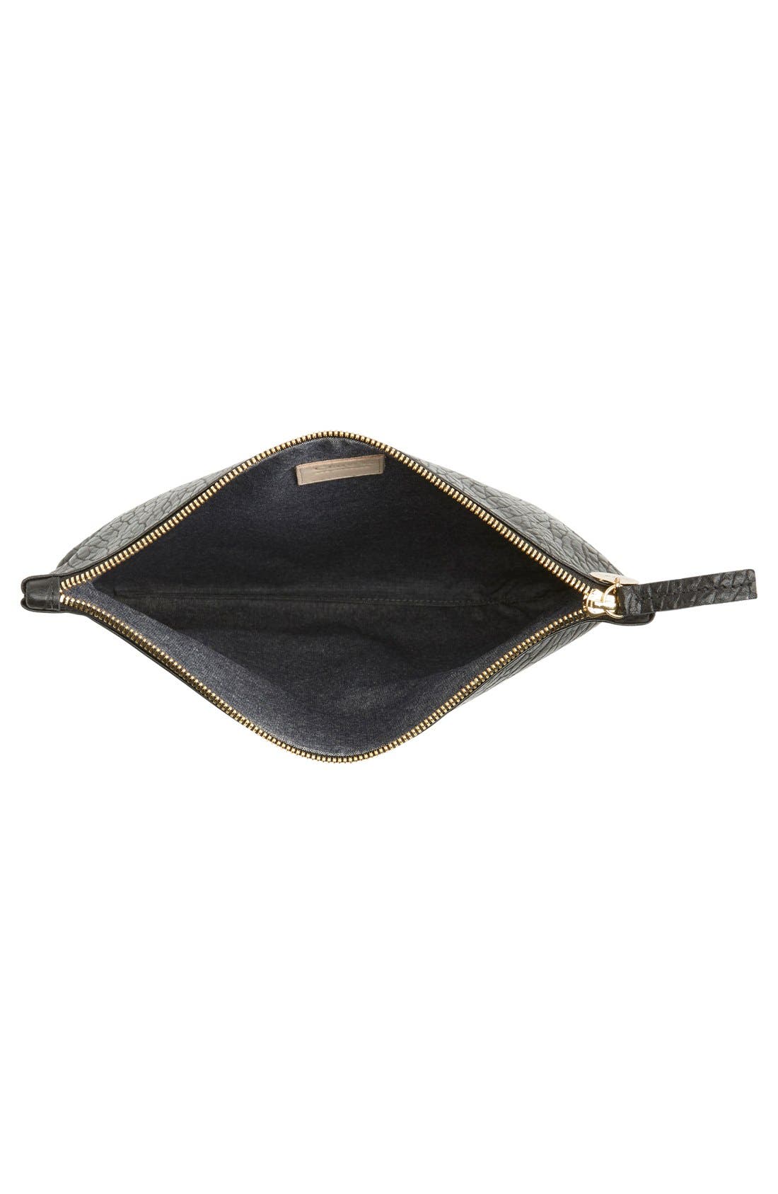 Clare V. Leather Foldover Clutch, Alternate, color, 