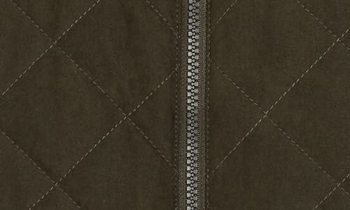 Rainforest Faux Shearling Lined Quilted Vest In Green
