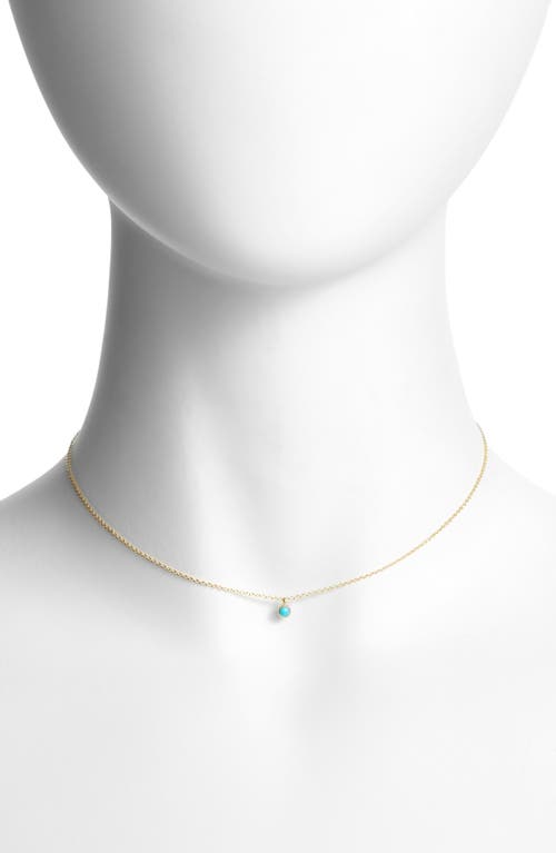 Zoë Chicco Dangling Semiprecious Stone Choker In Yellow Gold/turquoise