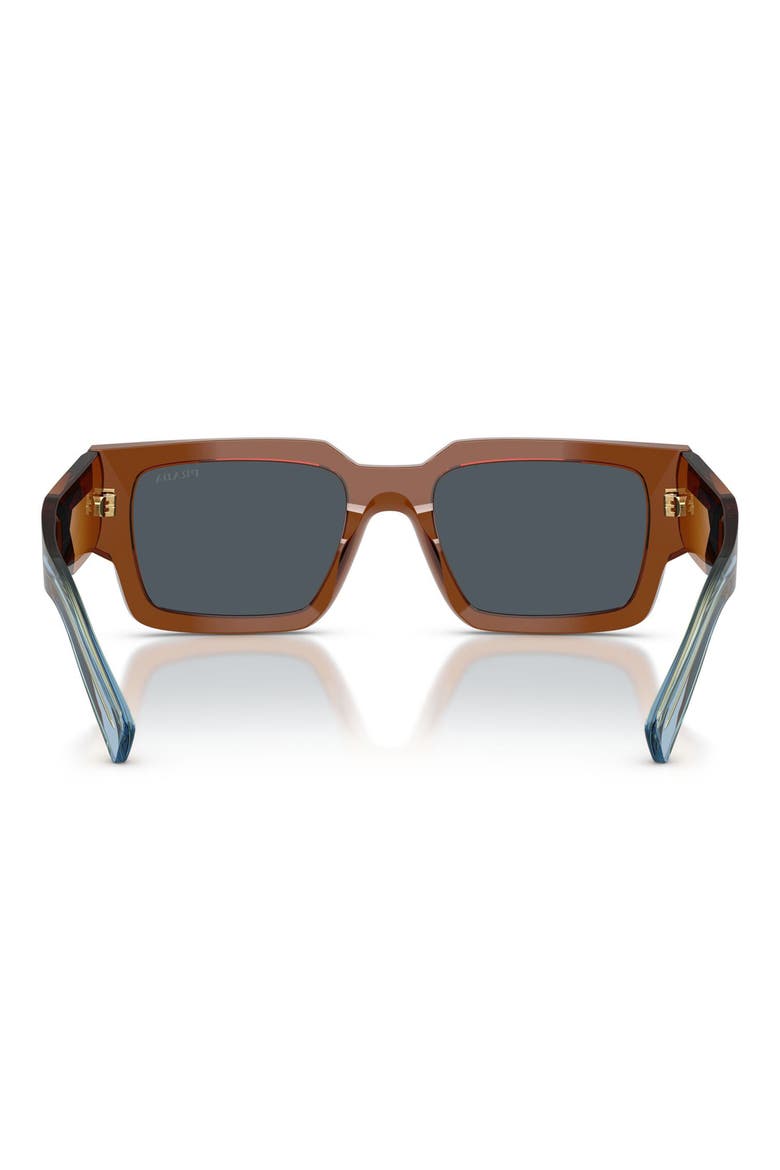 54mm Rectangular Sunglasses, Alternate, color, CHOCOLATE / DARK GREY