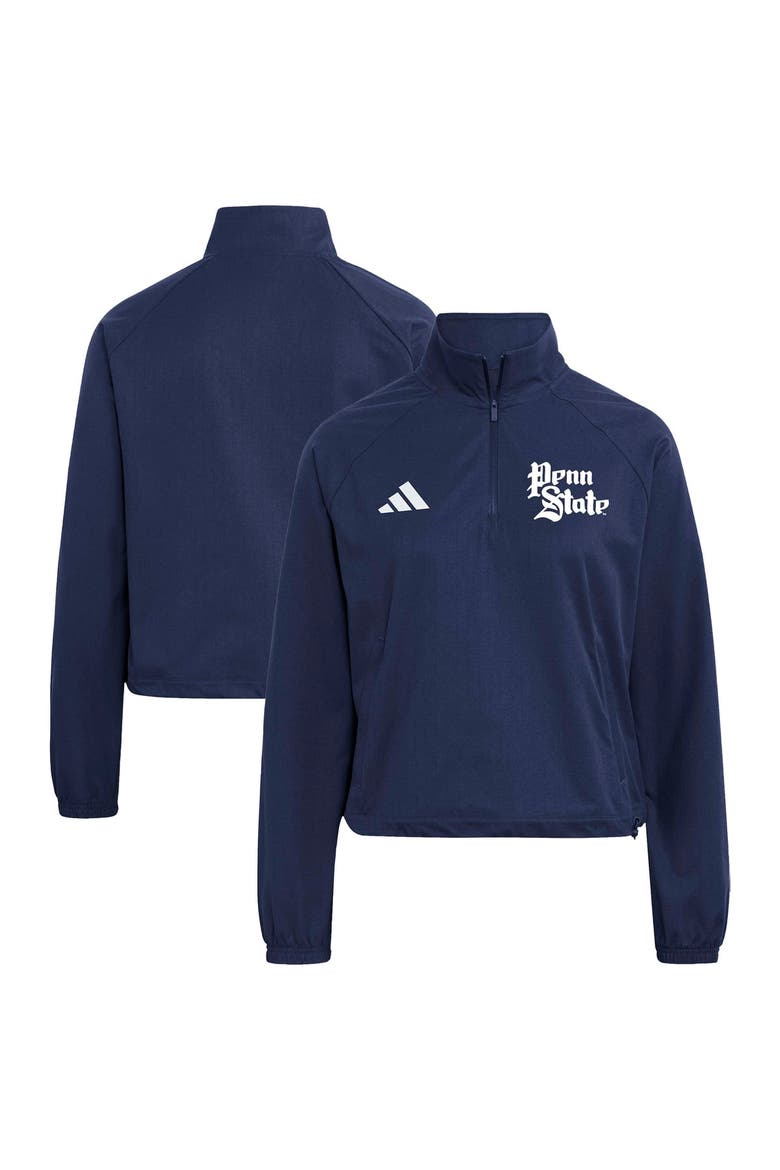 Women's adidas Navy Penn State Nittany Lions Ultimate365 Woven Quarter-Zip Raglan Pullover, Main, color, Navy