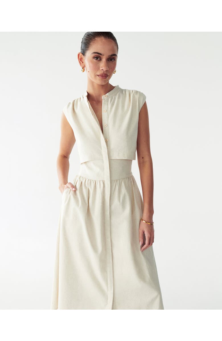 WILLA Fallyn Midi Dress, Alternate, color, Natural