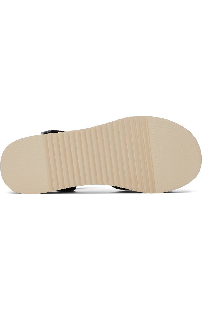 TOMS Kids' Diana Ankle Strap Espadrille Platform Wedge Sandal, Alternate, color, Black